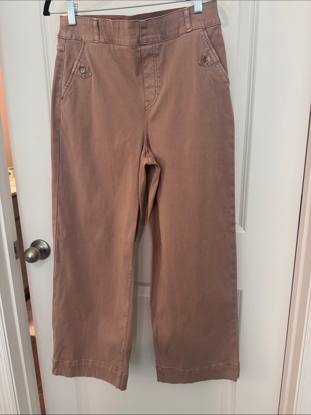 NWOT SPANX Mauve Twill wide leg crop pants - Picture 4 of 6